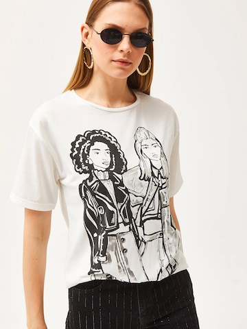olalook - Camiseta en beige: frente