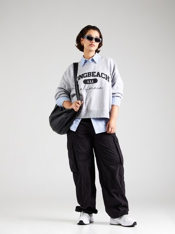Noisy May Curve Sweatshirt in Grey