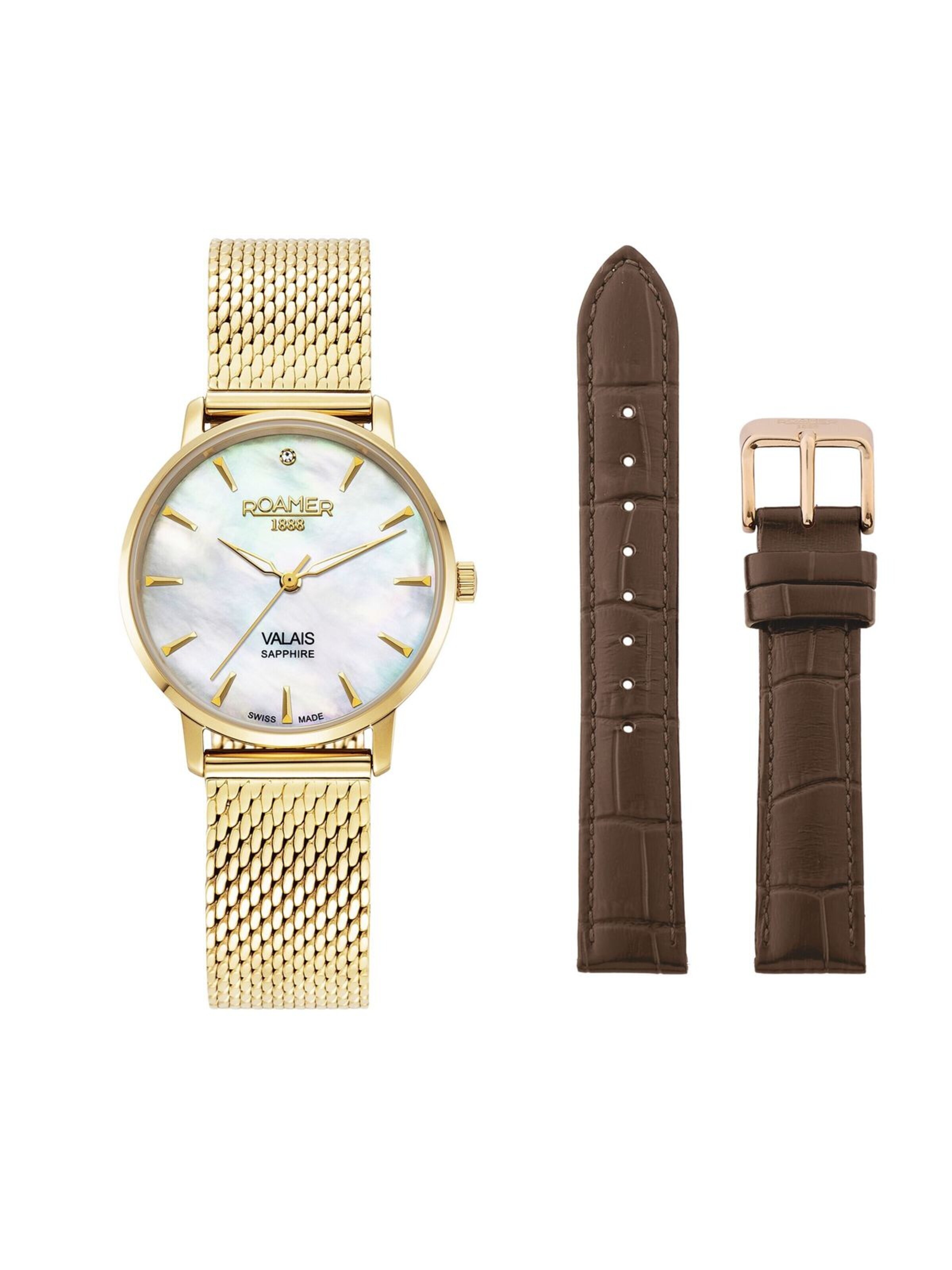 Montre à affichage analogique 'Roamer - Date watch Valais Ladies Interchangeable Box Set - Quartz  - Watch case width: 32 mm' Roamer en blanc