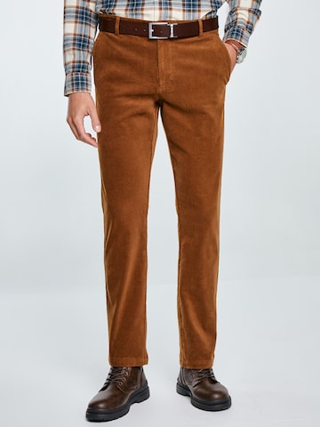 BIG STAR Regular Chino trousers 'TREVIS' in Brown: front