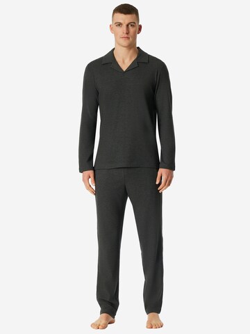 SCHIESSER - Pijama largo 'Selected Premium Warming' en gris: frente