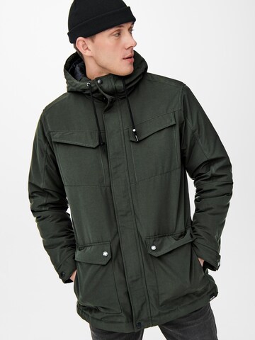 Only & Sons Between-Seasons Parka 'Cooper' in Green