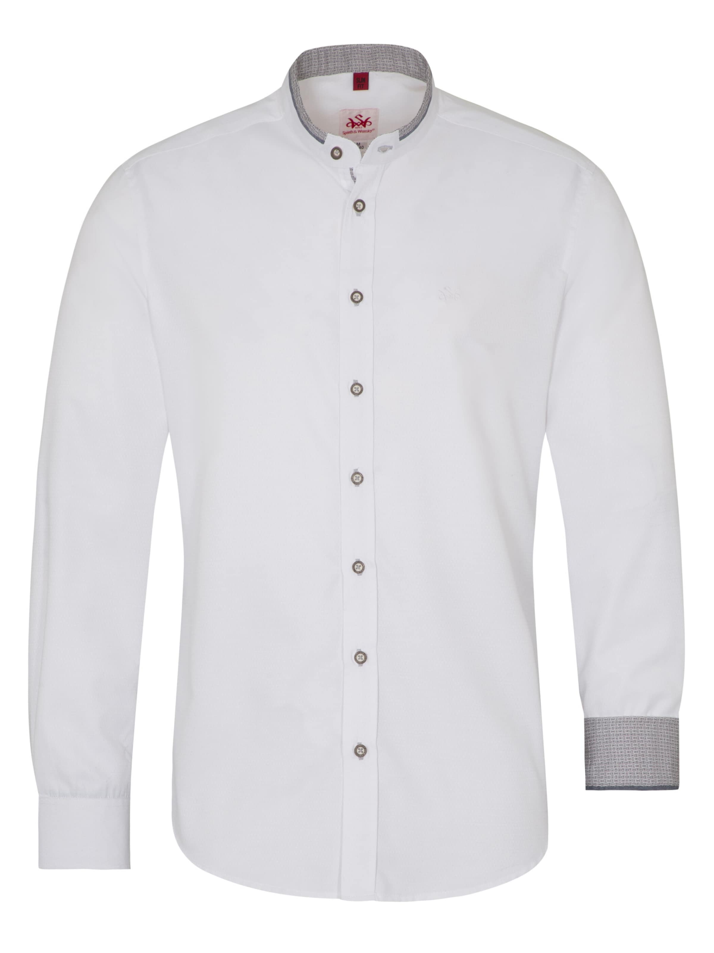 Coupe regular Chemise folklorique 'Dustin' SPIETH & WENSKY en blanc : devant