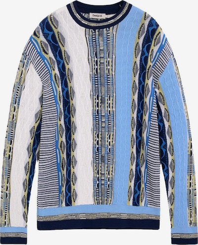 Pulover pe L Desigual pe albastru / negru / alb, Vizualizare produs