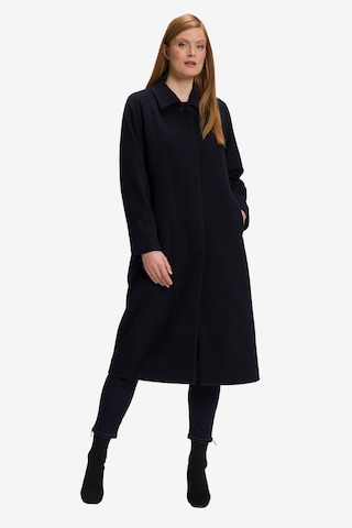 Ulla Popken Between-Seasons Coat in Blue: front