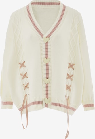 IMMY Knit Cardigan in White: front