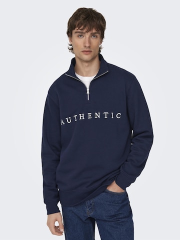 Sweat-shirt Only & Sons en bleu