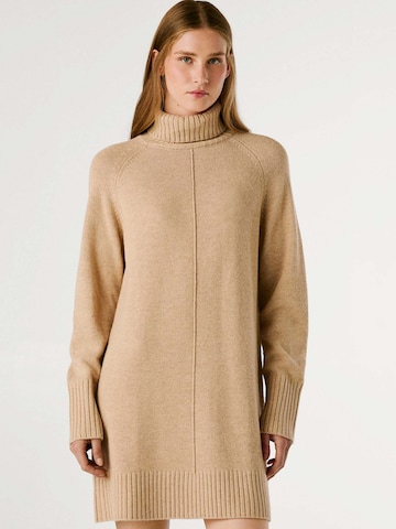 Pepe Jeans Gebreide jurk 'Carola' in Beige: voorkant