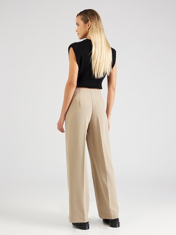 Wide Leg Pantalon à plis 'Barbine' MSCH COPENHAGEN en beige