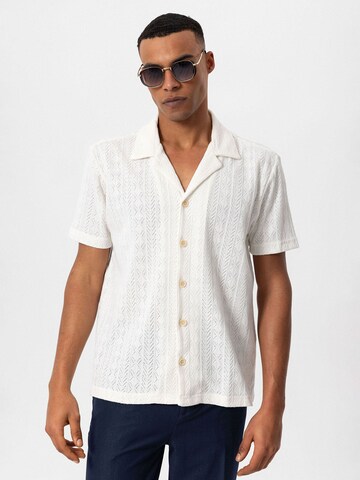 Antioch Comfort fit Button Up Shirt in White