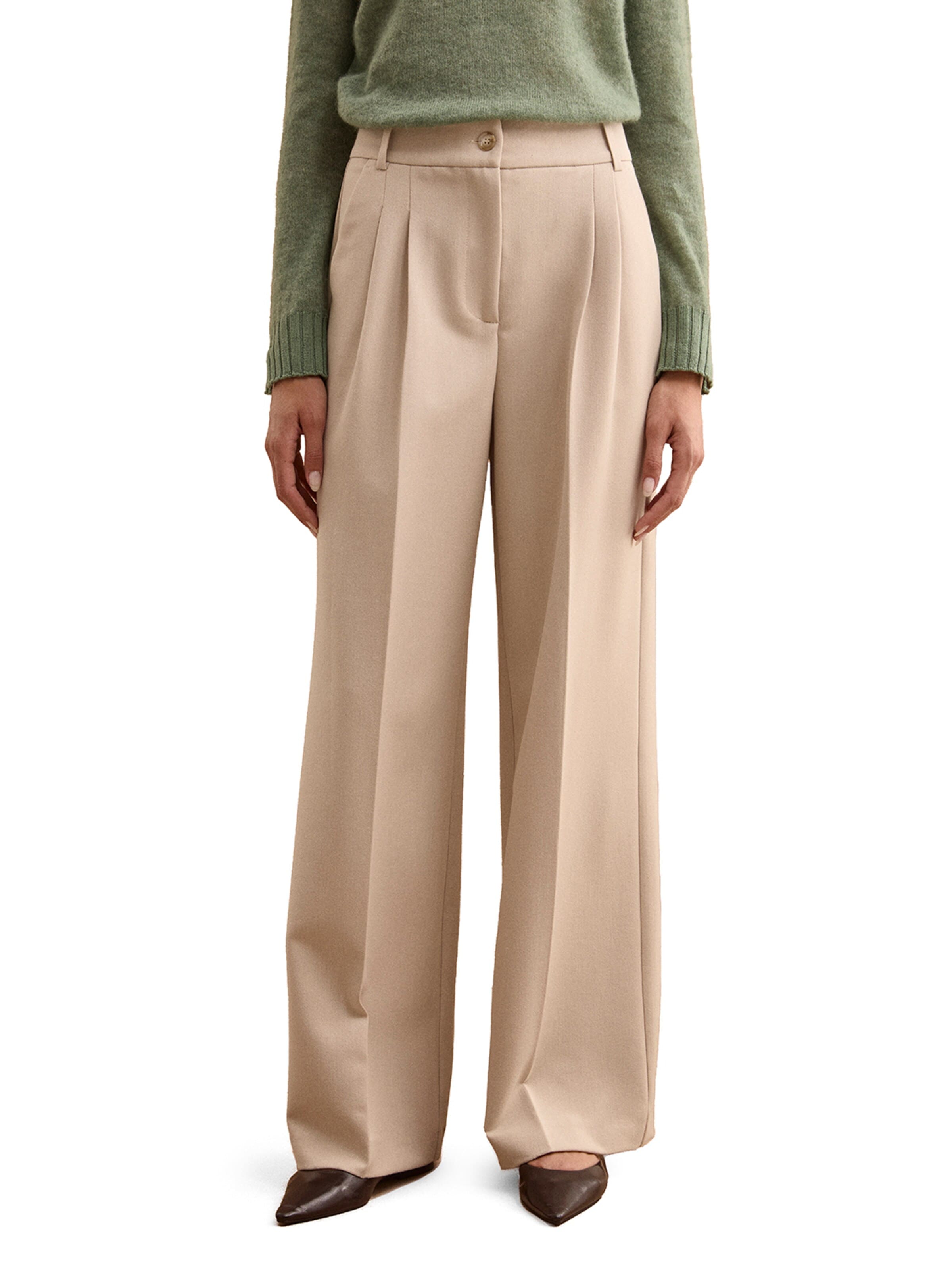 Wide Leg Pantalon Il Lanificio en beige