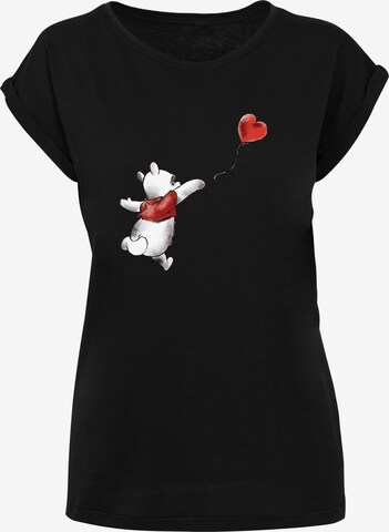 F4NT4STIC Shirt 'Disney Winnie Puuh Ballon' in Zwart: voorkant