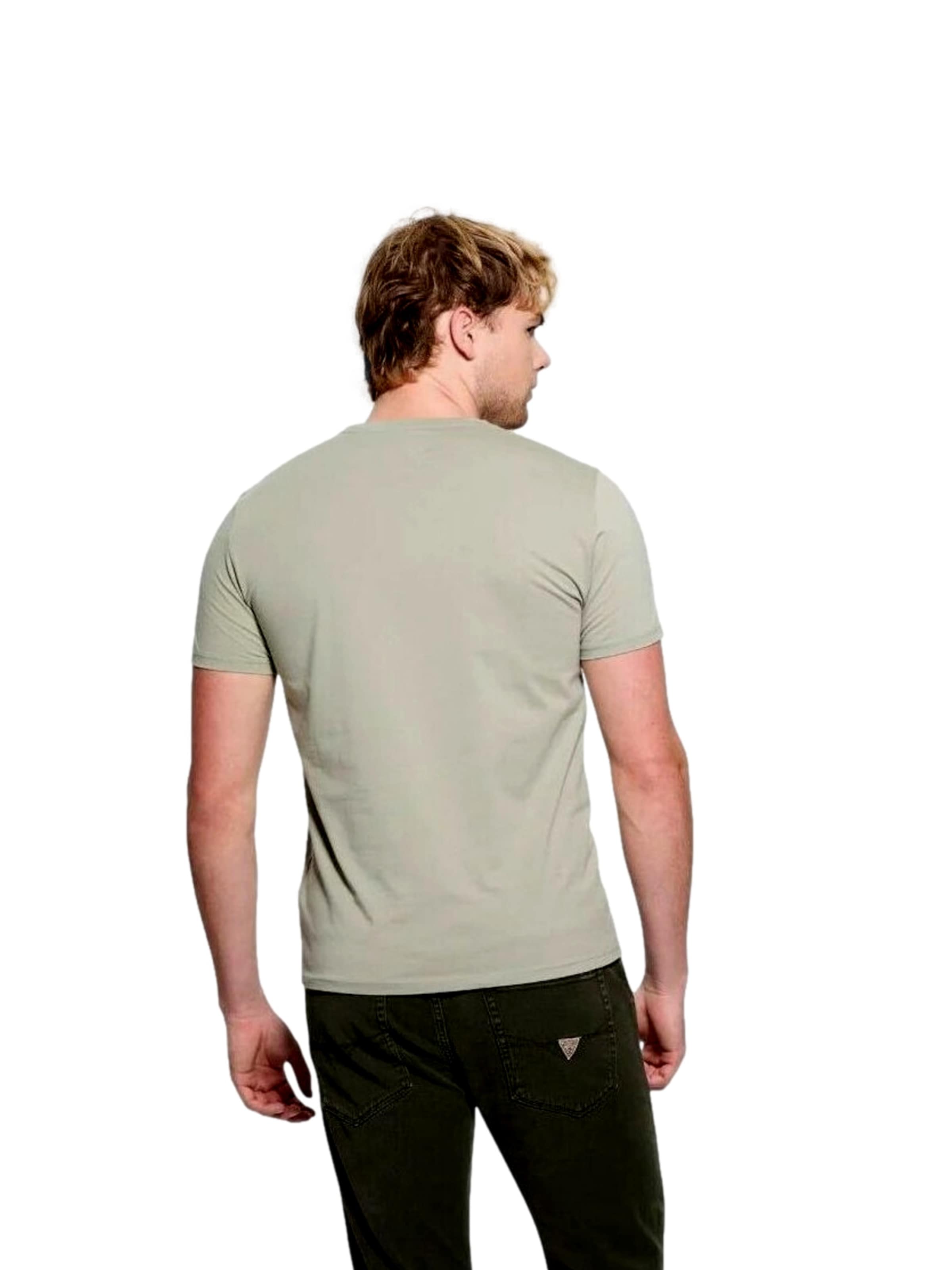 GUESS Футболка 'Guess Emb Pima' в Зеленый