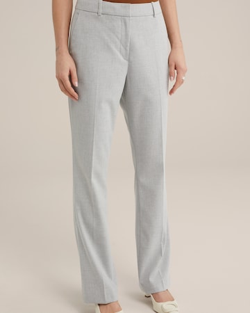WE Fashion Flared Pleated Pants in Grey: front