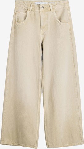 Wide leg Jeans di Bershka in beige: frontale