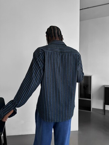 Kleidermafia Comfort fit Overhemd 'Thick Checked Winter Shirt - Blue' in Blauw