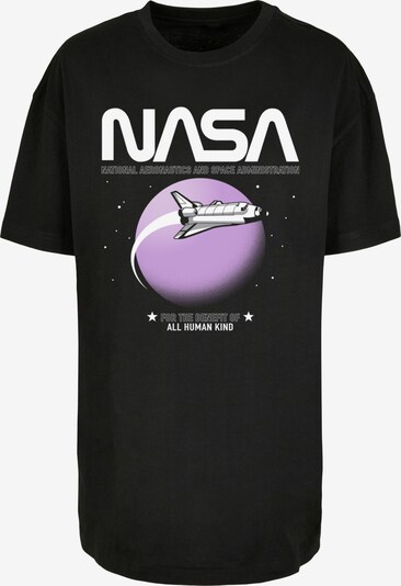 F4NT4STIC T-Shirt 'NASA Shuttle Orbit' in lila / schwarz / weiß, Produktansicht