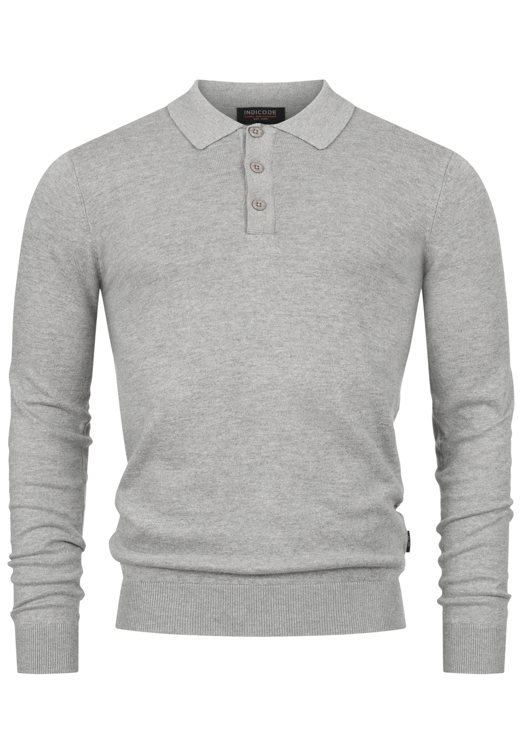 INDICODE JEANS Pullover 'Kastra' in Grau: Vorderseite