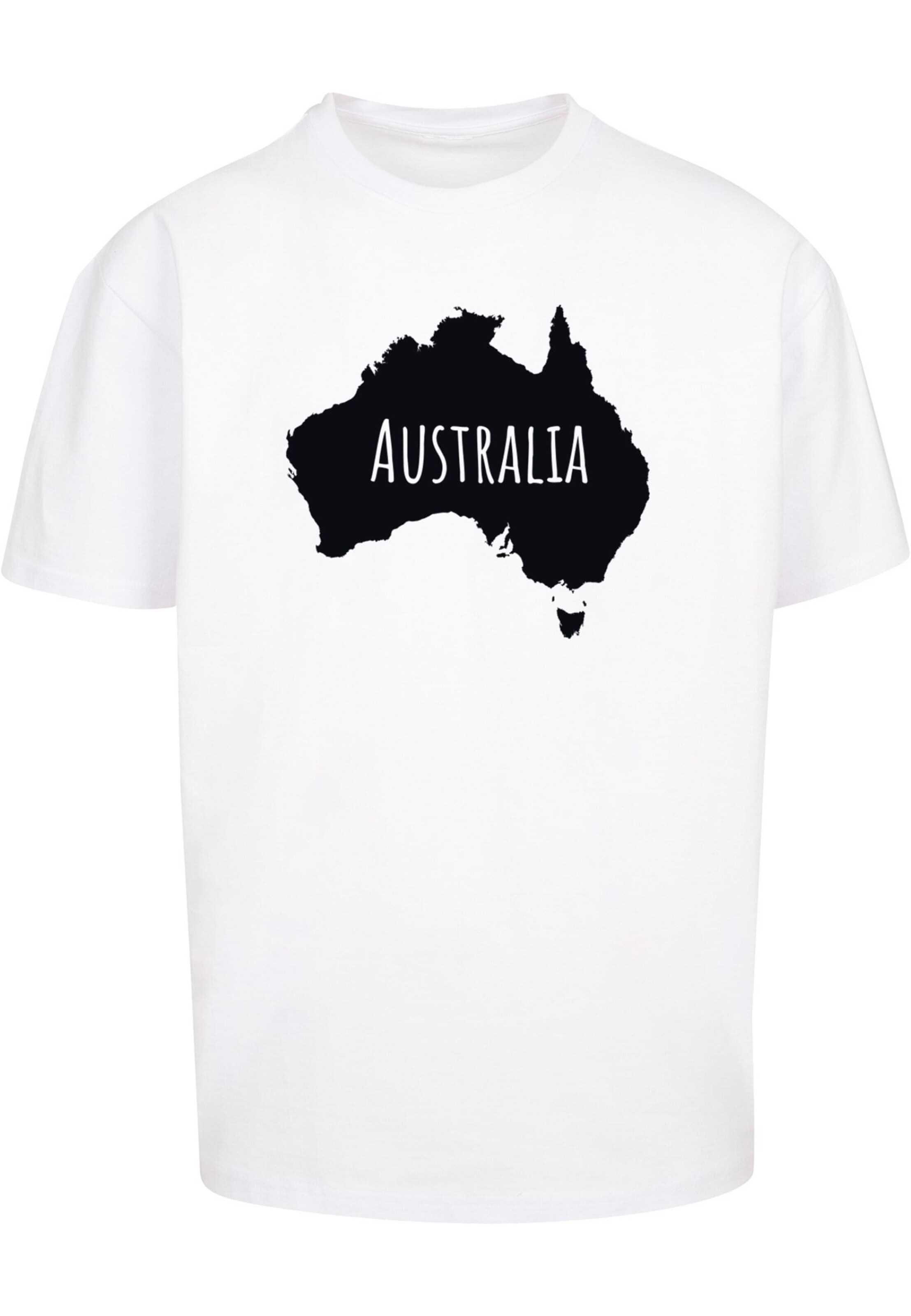Merchcode Shirt 'Australia' in Weiß: Vorderseite