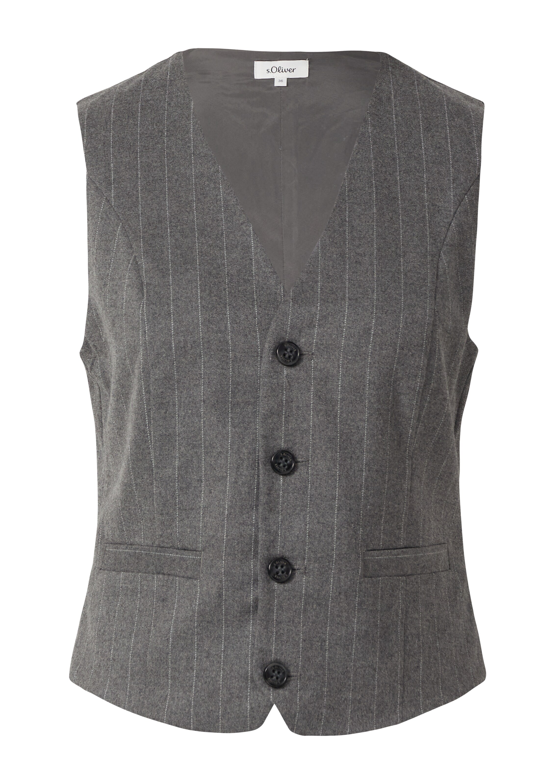 Gilet de costume s.Oliver en gris : devant
