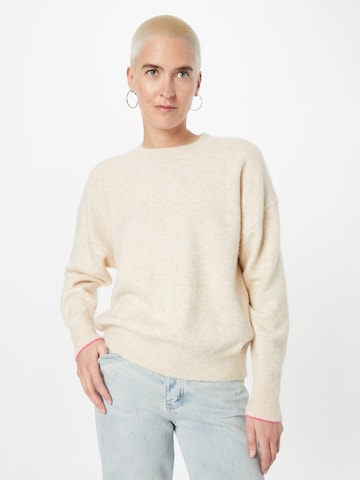 SCOTCH & SODA Trui 'Fuzzy' in Beige: voorkant