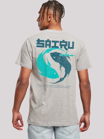 F4NT4STIC Shirt 'Koi Fish Japan Streetstyle' in Grijs: voorkant