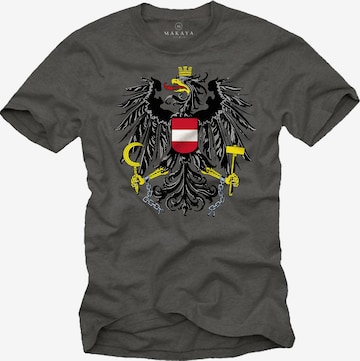 MAKAYA Shirt 'AT-Adler groß' in Grey: front
