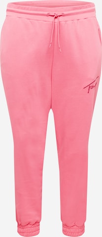 Tapered Pantaloni de la Tommy Jeans Curve pe roz: față