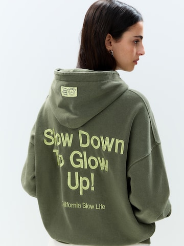 Pull&Bear Mikina - Zelená: predná strana