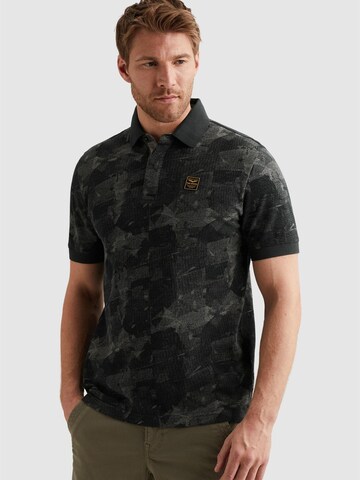 PME Legend Shirt 'PME LEGEND - Polo shirt in piqué with allover print' in Blauw: voorkant