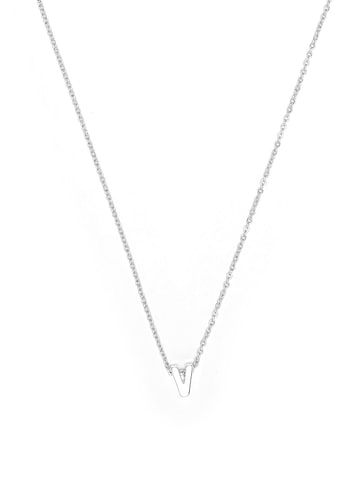 Luxenter Halsband 'Alphabet  V' i silver