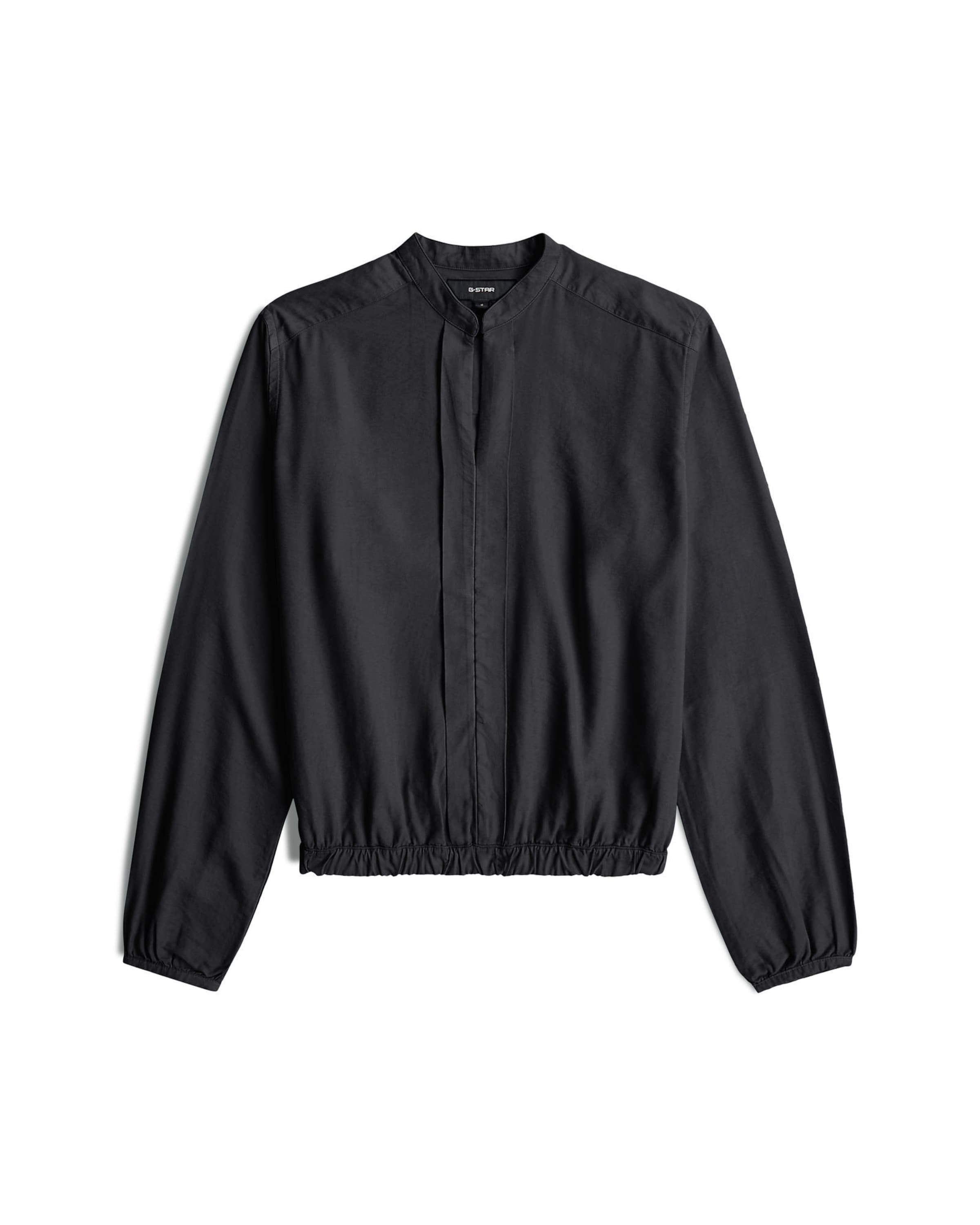 G-STAR Shirt 'Stand Up Collar Shirt Long Sleeve' in Black: front