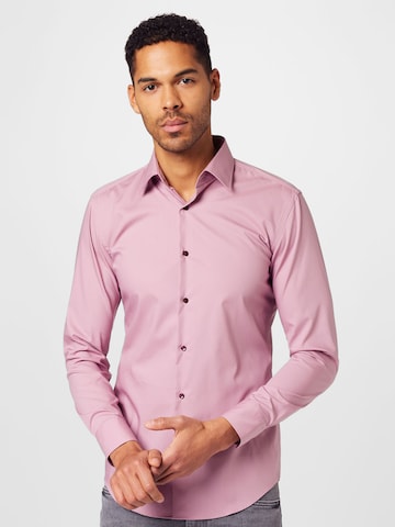 BOSS Black Slim fit Button Up Shirt 'H-Hank' in Pink: front