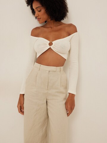 NA-KD Top in Beige: voorkant