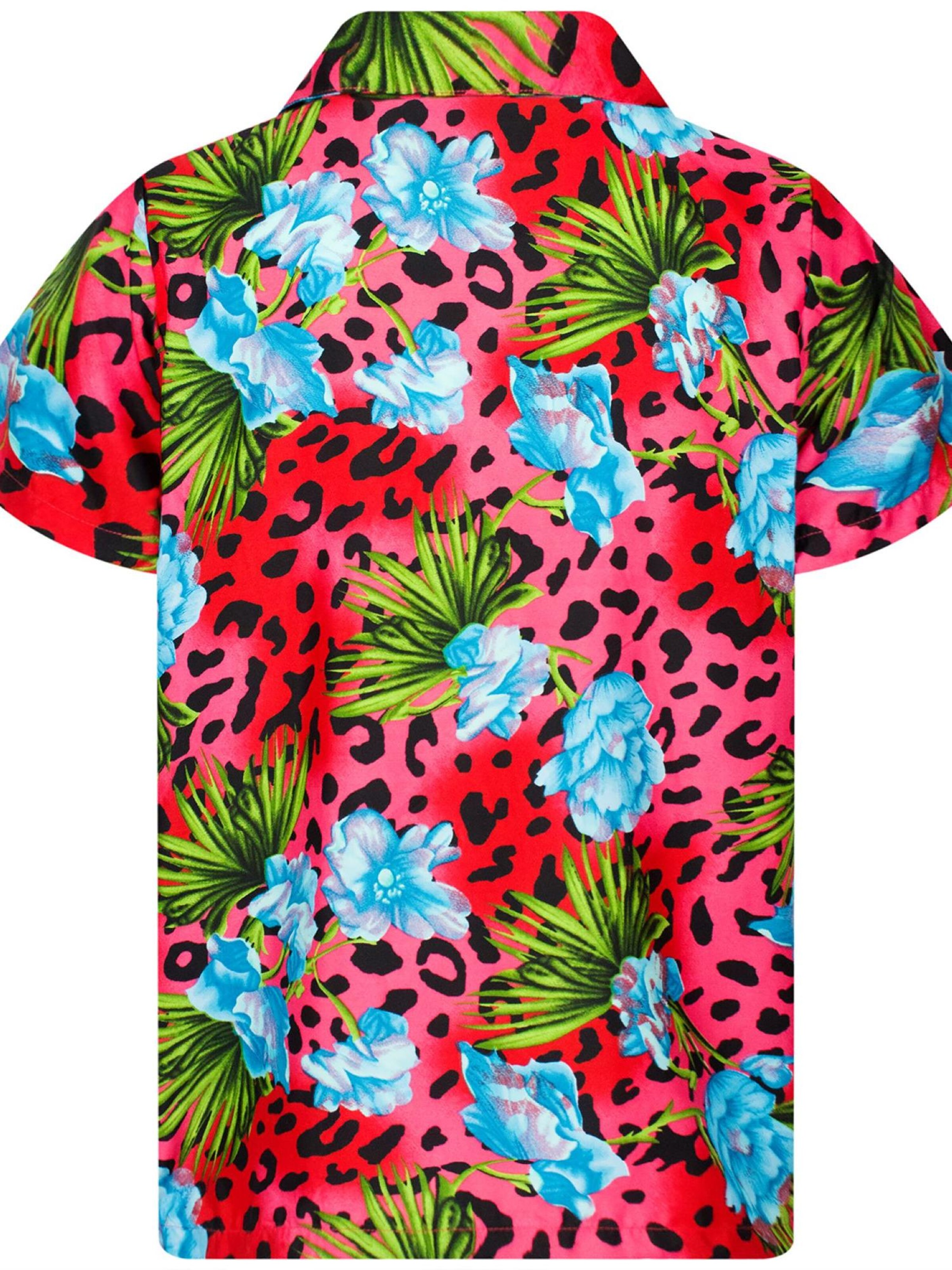 King Kameha Shirt 'Leopard Flowers'‌‌‌‌‌‌ in Rot
