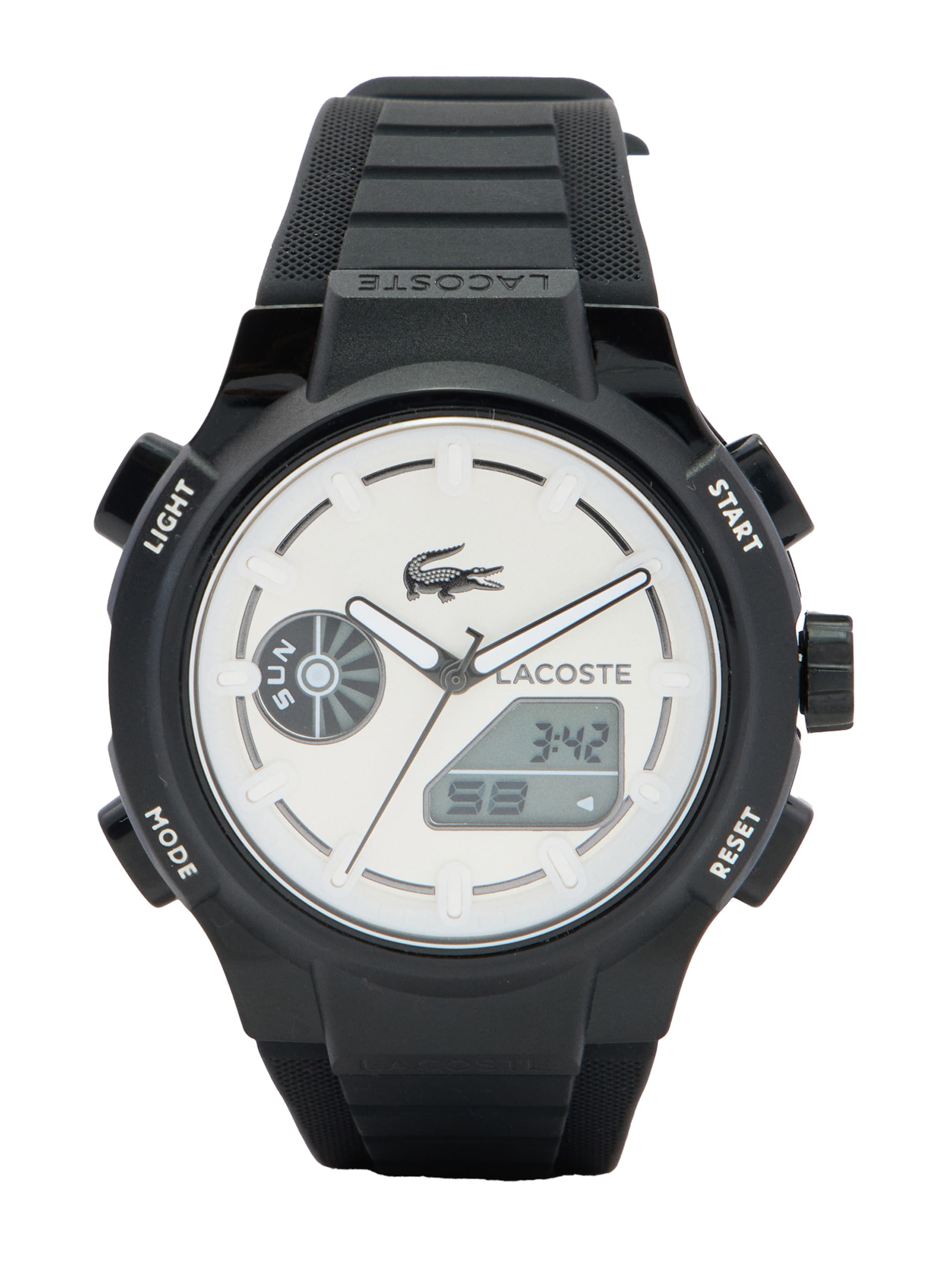 LACOSTE Analog klocka i svart: framsida