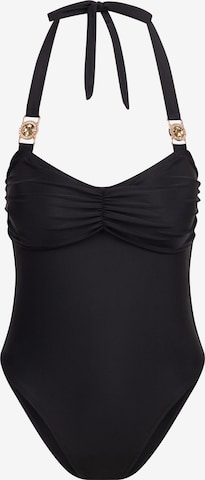Moda Minx Push-up Swimsuit 'Amour Rouched' in Black: front