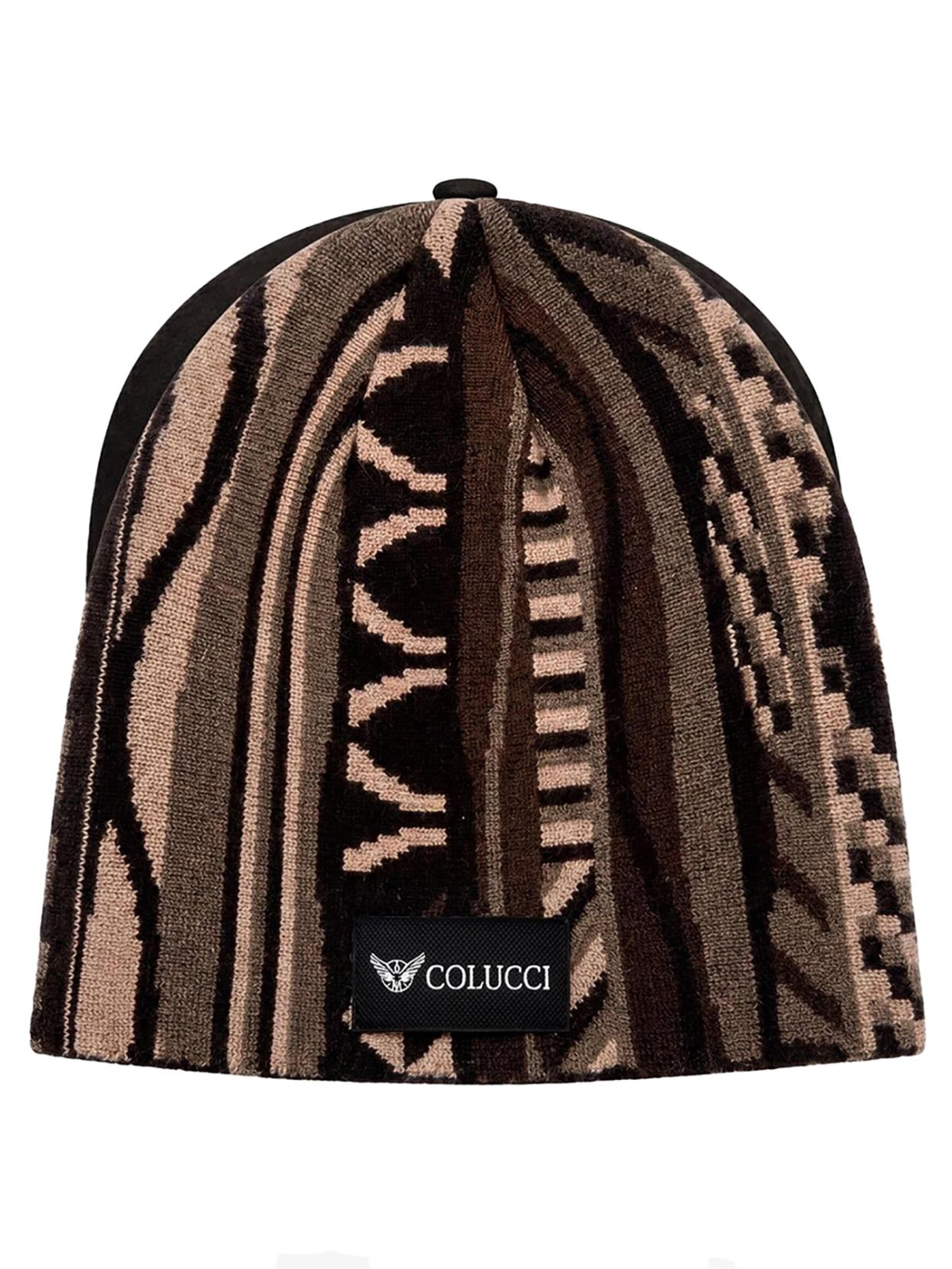 Colucci - Gorros 'Flat Knit Skull' em castanho: frente