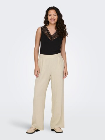 JDY Wide leg Pleat-Front Pants 'Say' in Beige