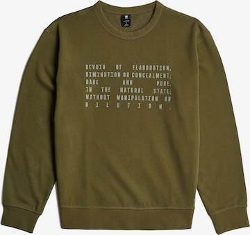 G-STAR Sweatshirt 'The Text Graphic' in Grün: Vorderseite