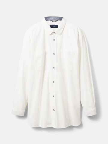 TOM TAILOR Men +Regular Fit Košulja - bijela boja: prednji dio