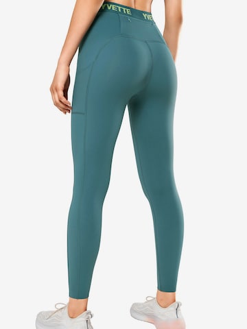 Yvette Sports Skinny Workout Pants 'Power' in Blue