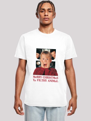 T-Shirt 'Disney Home Alone Merry Christmas Ya Filthy' F4NT4STIC en blanc : devant