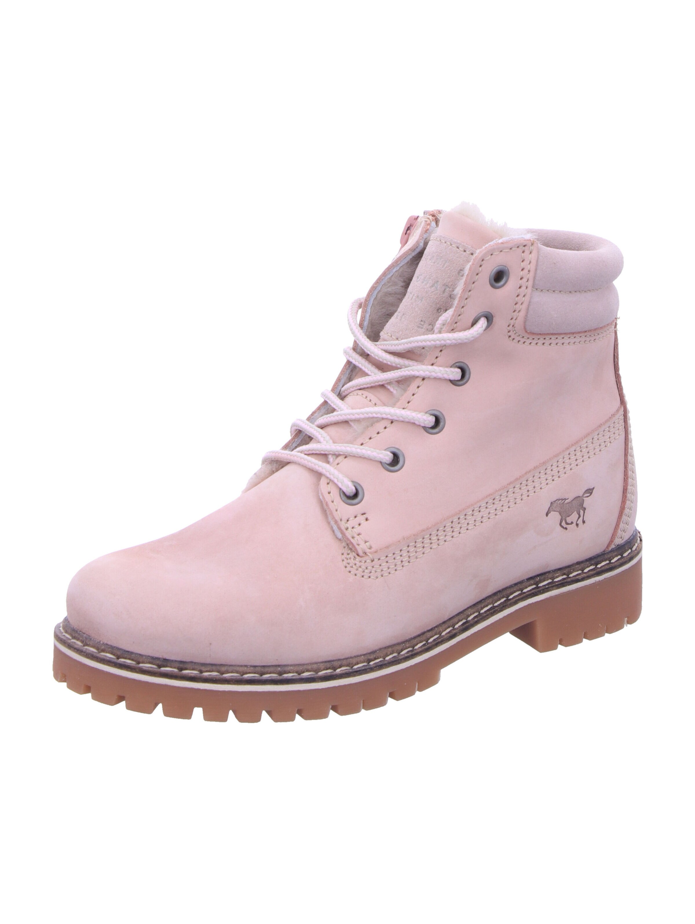 MUSTANG Lace-Up Ankle Boots in Pink: front