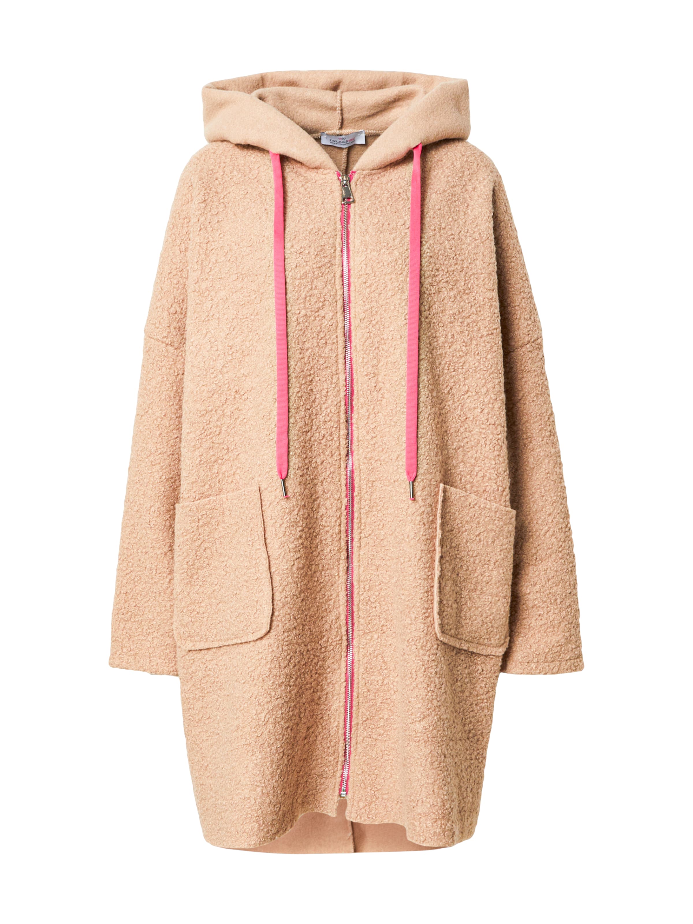 Zwillingsherz Fliisjakk 'Neon', värv pruun: eest vaates