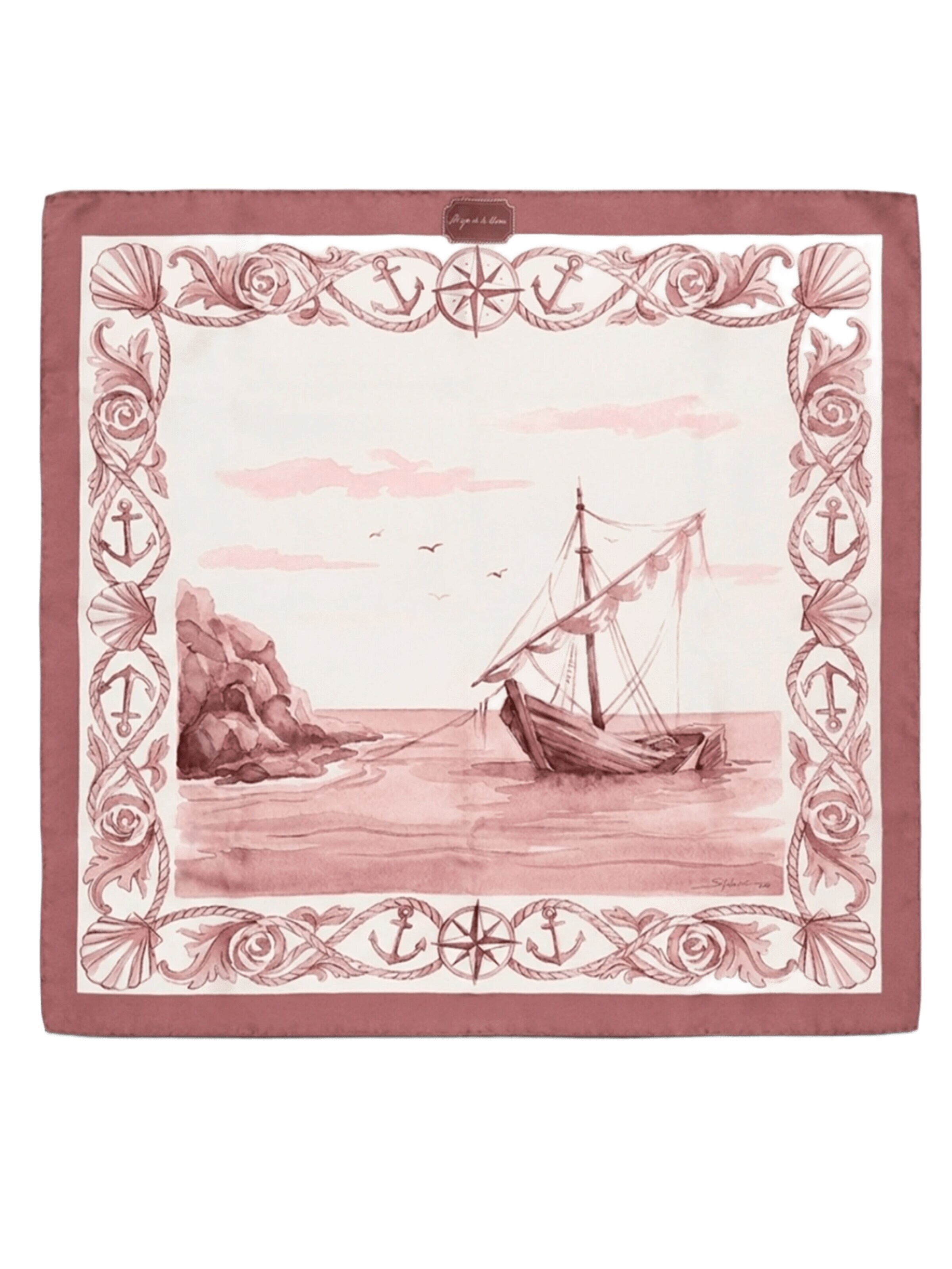 PLIEGO DE LA ROSA Sjal i pink: forside