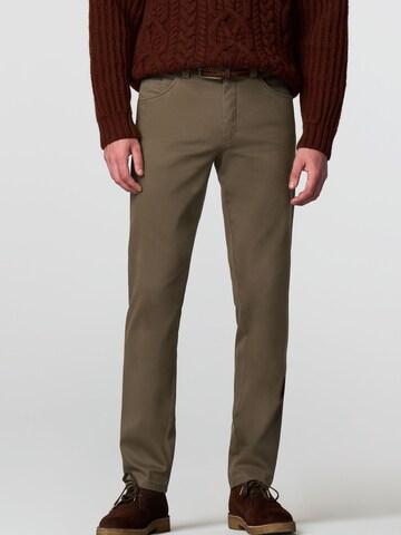 MEYER Slimfit Chino 'Dublin' in Grijs: voorkant