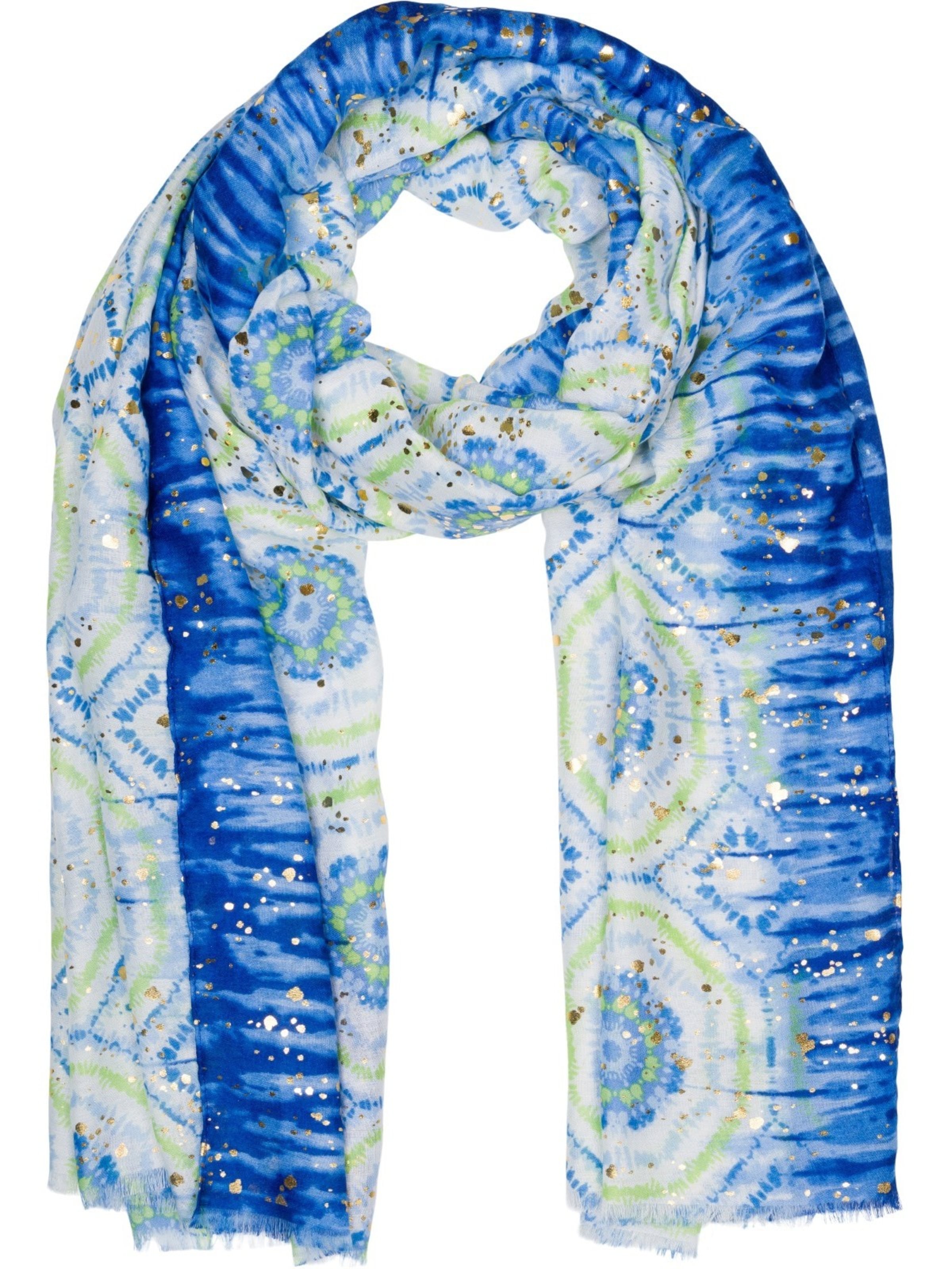 styleBREAKER Schal 'Schal mit Batik Muster Metallic'‌‌ in blau, Produktansicht
