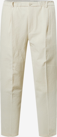 Baldessarini Slim fit Pleated Pants ' Caron ' in Beige: front