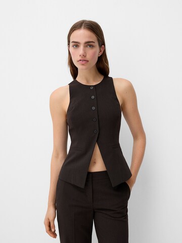 Gilet da completo di Bershka in marrone: frontale